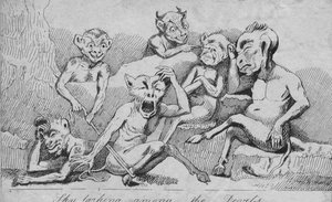 Himmelen larking blant djevlene, c1800-tallet av Unbekannt