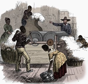 Slavearbeid på en bomullsplantasje i de sørlige delstatene i Amerika, 1860 av Unbekannt