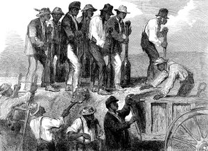 Slavearbeid som styrker festningsverkene til Savannah, Georgia, amerikansk borgerkrig, 1863 av Unbekannt