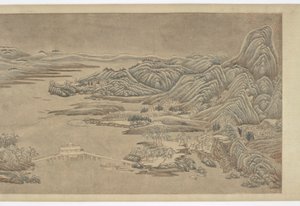 Snørydding på fjell og elver, etter Wang Wei, 1500-1600-tallet. av Unbekannt