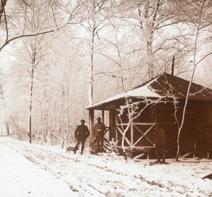 Soldater i snøen, Marquenterre, Nord-Frankrike, c1914-c1918 av Unbekannt