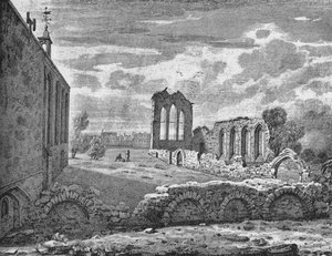 Sørøstutsikt over Nonneklostret i St. Helen, Bishopsgate, City of London, c1819 1906 av Unbekannt