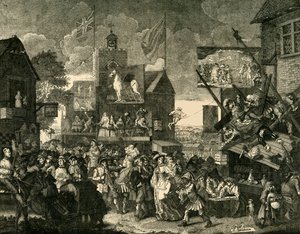 Southwark Fair. Etter Hogarths Picture, c1878. av Unbekannt