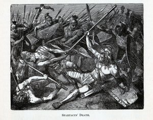 Spartacus død, 1882 av Unbekannt