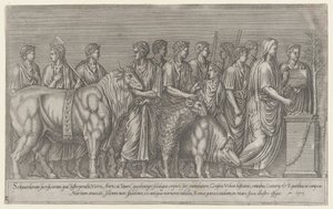 Mirror of Roman Magnificence: Sacrifice on the Campus Martius, 1500-tallet., 1500-tallet. av Unbekannt