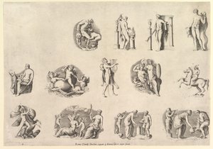Speil av romersk storhet: Motiver etter Antikv..., henrettet ca. 1550-77, trykt etter 1577. av Unbekannt