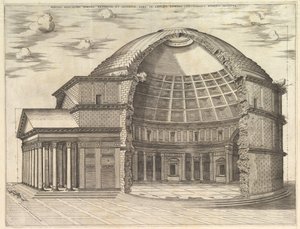 Pantheon, brutt bort for å vise interiøret, 1553 av Unbekannt