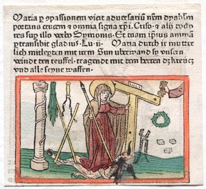 Mirror Human Case: The Virgin Mary Overcoming a Devil, 1400-tallet. av Unbekannt