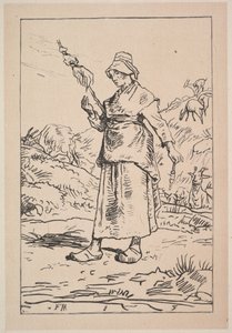 Spinner fra Auvergne, 1830-99. av Unbekannt