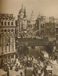 Spire of St. Martins Ludgate Silhouetted Against The Bulk of St. Pauls, c1935. av Unbekannt