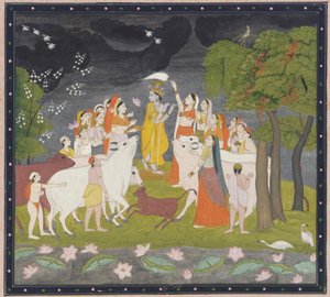 Sri Krsna med fløyte, ca. 1790-1800. av Unbekannt