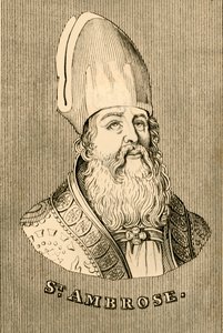 St. Ambrosius, c340-397, 1830. av Unbekannt