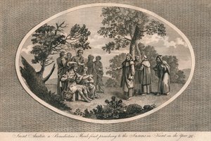 St Augustine, en benediktinermunk, forkynte først for sakserne i Kent, 597 1793 av Unbekannt