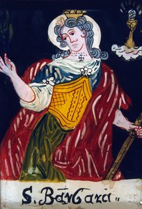 St Barbara, kristen jomfrumartyr, 1800-tallet av Unbekannt