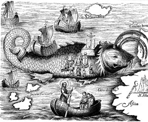 St Brandan hown på sin 7 år lange reise for å finne Isle of St Brandon of Land of Saints av Unbekannt