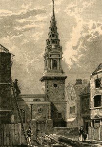 St. Brides Church, Fleet Street, 1824, 1897. av Unbekannt