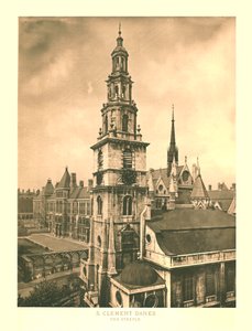 St Clement Danes, The Steeple, midten av slutten av 1800-tallet. av Unbekannt