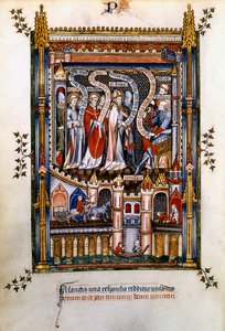 St Denis, St Rusticus og St Eleutherius før Sisinnius, 1317 av Unbekannt