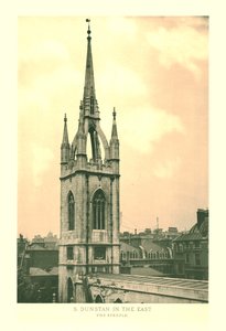 St Dunstan i øst, The Steeple, midten av slutten av 1800-tallet. av Unbekannt
