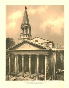 St George, Bloomsbury, Utsikt fra sørøst, midten av slutten av 1800-tallet. av Unbekannt