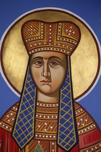 St Helen fresco i Pedoulas ortodokse kirke, Kypros, 20150510, Pedoulas, Kypros av Unbekannt