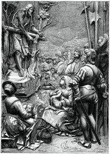St John the Baptist Preaching in the Desert, 1500-tallet, 1870 av Unbekannt