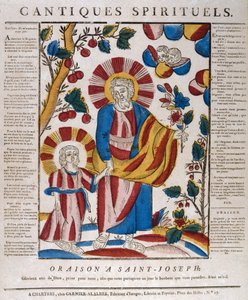 St Joseph og Jesus går hånd i hånd, 1700-tallet av Unbekannt
