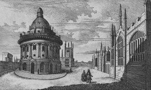 St. Marys Church og Radcliffe Library i Oxford, 1700-tallet av Unbekannt