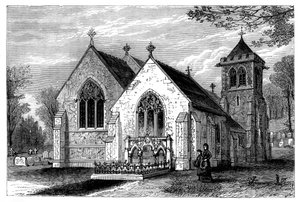 St Michaels kirke og graven til Benjamin Disraeli 1804-1881, slutten av 1800-tallet av Unbekannt