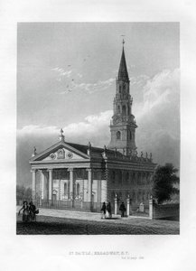 St Pauls Chapel, Broadway, New York, 1855 av Unbekannt