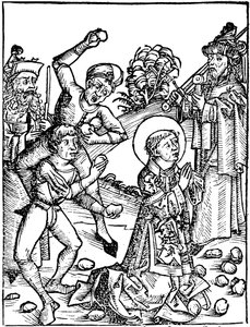 St Stephen, første kristne martyr c36 1493 av Unbekannt