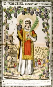St Vincent, spansk kristen martyr, 1800-tallet av Unbekannt