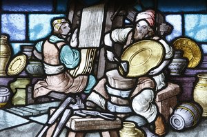 Farget glass: Jerusalem tempelbygning, Budapest, Hongrie av Unbekannt
