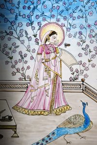 Farget glass i Iskcon-tempelet, Londres, Grande-Bretagne av Unbekannt