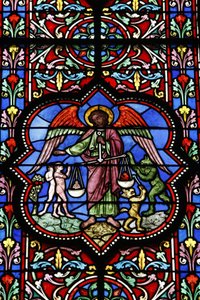 Farget glass i Notre Dame de Bayeux katedral, Bayeux, Frankrike av Unbekannt