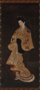 Stående figur av en jente, Edo-perioden, 1700-tallet. av Unbekannt