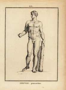Statue av Hercules Pomarius, romersk helt og gud, med en stor klubbe av Unbekannt