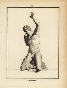 Statue av den vakre jegeren Narcissus, fra gresk mytologi av Unbekannt