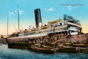 Steamer coaling, Port Said, Egypt, 1900-tallet av Unbekannt