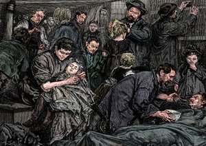 Styr passasjerer på en atlantisk dampbåt på vei til Amerika, c1850 av Unbekannt