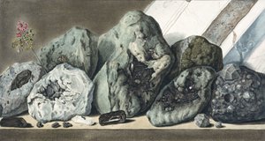 Steiner og krystaller fra Vesuv, ca 1770 av Unbekannt