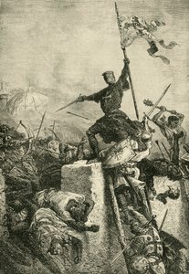 Storming av Konstantinopel av Baldwin, greve av Flandern, 1204, 1890. av Unbekannt