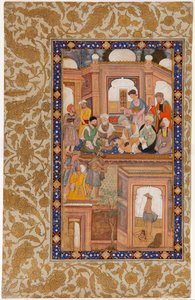 Sufi-gjenforening. Miniatyr fra Nafahat al-Uns Breaths of Fellowship av Jami av Unbekannt