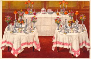 Kveldsbord med buffet, c1907. av Unbekannt