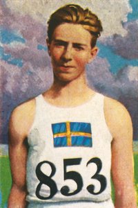 Den svenske spydkasteren Erik Lundquist, 1928. av Unbekannt