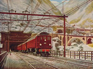 Swiss Express forlater den store St. Gotthard-tunnelen, 1926 av Unbekannt