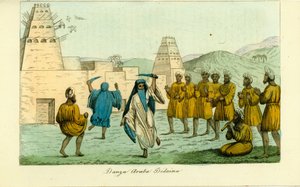 Sverddans av nomadiske beduinarabere nær kongenes dal i Theben av Giovanni Battista Belzoni av Unbekannt