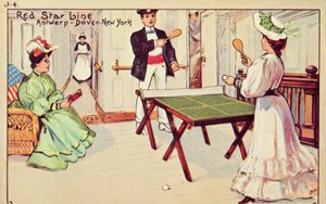 Bordtennis om bord på et Red Star Line passasjerskip, 1907. av Unbekannt