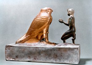 Taharqa foran falken Hemen, gammel egyptisk, 7. århundre f.Kr av Unbekannt