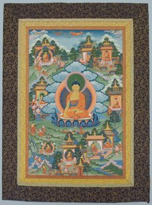 Tangka med Buddha, 1800-tallet. av Unbekannt